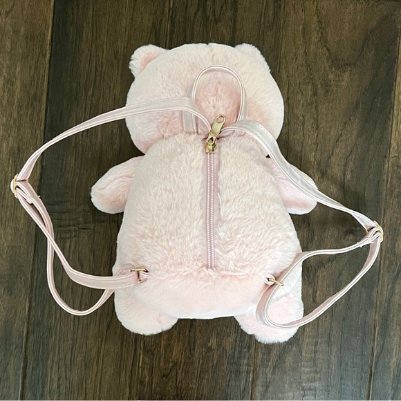 NWOT The Children's Place Powder Pink Plush Cat Backpack Purse Bag NEW - Picture 6 of 17